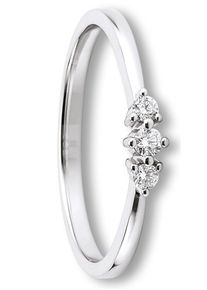 Diamantring ONE ELEMENT "0.1 ct Diamant Brillant Ring aus 585 Wei&szlig;gold" Gr. 58, silber, Fingerringe, Damen, 58,mit Brillant, Wei&szlig;gold 585, Diamantring