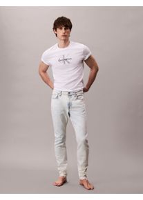 Slim-fit-Jeans Calvin Klein Jeans "SLM TPR", Herren, Gr. 34, L&auml;nge 32, ice breaker, Denim/Jeans, Obermaterial: 98% Baumwolle, 2% Elasthan, unifarben, slim fit lang, Jeans Slim-fit-Jeans, Mit G&uuml;rtelschlaufen