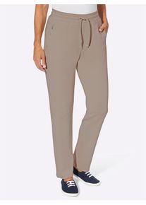 Jerseyhose Classic Basics, Damen, Gr. 46, Normalgr&ouml;&szlig;en, beige (sesam), 100% Baumwolle, unifarben, lang, Hosen Jerseyhose