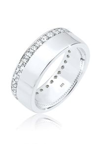 Silberring Elli "Ring Bandring Funkelnd 925 Silber, mit Kristallen von Swarovski" Gr. 58, wei&szlig;, Fingerringe, Damen, 58, Silber 925 (Sterlingsilber), Silberring