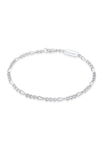 Armkette Kuzzoi "Armband Herren Figaro Massiv 925 Silber" Gr. 210, silber, Armb&auml;nder, Herren, 210, Silber 925 (Sterlingsilber), Armkette