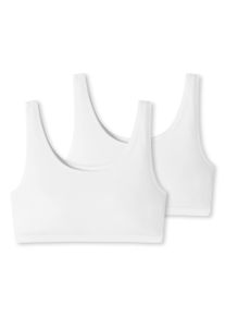 Bustier uncover by Schiesser "Uncover Cotton", Damen, Gr. 3XL, N-Gr, wei&szlig; (100, wei&szlig;), Single Jersey, Obermaterial: 95% Baumwolle, 5% Elasthan, BHs Bustier, breite Tr&auml;ger, Cotton-Mix, elastisch, soft, Topseller