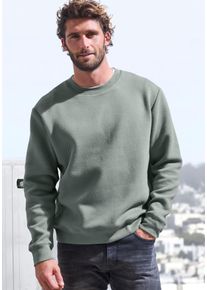 Sweatshirt John Devin, Herren, Gr. S (44/46), gr&uuml;n (salbei), Sweatware, Obermaterial: 52% Baumwolle, 47% Polyester, 1% Elasthan, unifarben, regular fit, Rundhals, angesetztes B&uuml;ndchen, Sweatshirts Sweatshirt, Langarm, Pullover mit Struktur, Rundhals, Baumwollmischung, Topseller