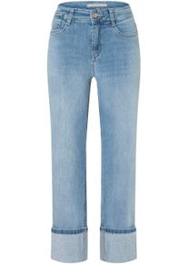 Regular-fit-Jeans MAC "LAURA", Damen, Gr. 46, N-Gr, calm light blau used, Denim/Jeans, Obermaterial: 91% Baumwolle, 7% Elastomultiester, 2% Elasthan, regular fit kn&ouml;chelfrei, Jeans Regular-fit-Jeans, im Five-Pocket Style