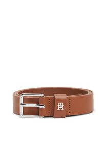 Lederg&uuml;rtel Tommy Hilfiger "SQUARE 2.5 cm breit SILVER", Damen, Gr. 95, cognac, Web, Rindsleder, unifarben, G&uuml;rtel Lederg&uuml;rtel, Gr&ouml;&szlig;enverstellbar durch Schnalle