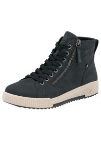 Schn&uuml;rboots RIEKER SPORT, Damen, Gr. 36, blau (nachtblau), Leder, Schuhe Schn&uuml;rboots, Stiefelette, High Top Sneaker, Freizeitboots mit Rei&szlig;verschluss