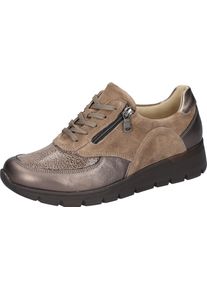 Waldl&auml;ufer Schn&uuml;rschuh WALDL&Auml;UFER "K-RAMONA", Damen, Gr. 7 (40,5), braun (taupe, hellbraun), Nappaleder, Nubukleder, Textil, Veloursleder, kontrastfarbene Details, Schuhe Schn&uuml;rschuh, Komfortschuh, Bequemschuh Sneaker in extrabreiter K-Weite, Orthotritt