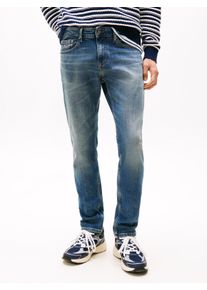 Slim-fit-Jeans Tommy Jeans "Scanton Slim", Herren, Gr. 32, L&auml;nge 32, blau (denim schwarz), Denim/Jeans, Obermaterial: 99% Baumwolle, 1% Elasthan, regular fit lang, Jeans Slim-fit-Jeans, Slim?Fit?Jeans mit mittlerer Leibh&ouml;he, 5?Pocket?Design