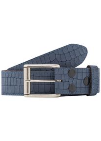 Lederg&uuml;rtel RETTUNGSRING G&Uuml;RTEL, Damen, Gr. 80, blau, Leder, gepr&auml;gtes Muster, G&uuml;rtel Lederg&uuml;rtel, mit austauschbarer Schlie&szlig;e &raquo;Rollenschlie&szlig;e Satiniert&laquo;