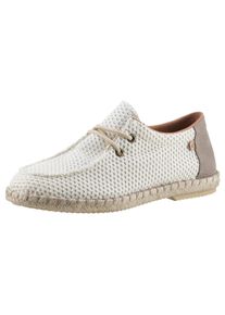 Bootsschuh VERBENAS "TRUMAN BUZZBEE", Damen, Gr. 41, beige (creme, beige), Textil, Veloursleder, Schuhe Bootsschuh, Espadrilles, Sommerschuh, Schn&uuml;rschuh mit Juterahmen