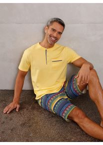 w&auml;schepur Shorty W&Auml;SCHEPUR, Herren, Gr. 44/46, bunt (gelb, jeansblau), 100% Baumwolle, Homewear-Sets Shorty