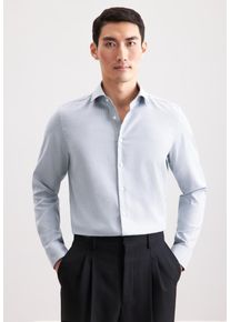 Businesshemd Seidensticker "Schwarze Rose", Herren, Gr. XL (43), normale &Auml;rmell&auml;ngen, gr&uuml;n, 100% Baumwolle, Strukturmuster, gemustert, slim fit, 2-Knopf-Manschette, Hemden Businesshemd, Slim 1/1 Kentkragen Struktur