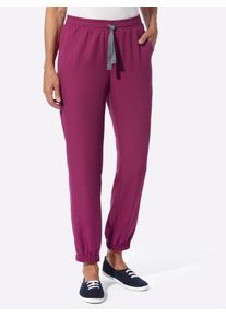 Schlupfhose Classic Basics, Damen, Gr. 46, Normalgr&ouml;&szlig;en, lila (malve), 100% Polyester, unifarben, lang, Hosen Schlupfhose