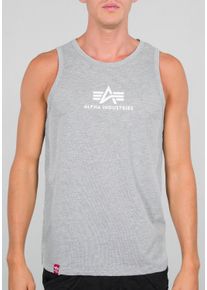 Tanktop Alpha Industries "BASIC TANK", Herren, Gr. S, grau (grau heather), Single Jersey, Obermaterial: 100% Baumwolle, meliert, k&ouml;rpernah h&uuml;ftbedeckend, tiefer Rundhals, Tops Tanktop