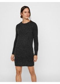 V&eacute;ro Moda Strickkleid VERO MODA "VMDOFFY", Damen, Gr. XS, N-Gr, schwarz (schwarz melange), Feinstrick, Obermaterial: 94% Polyester, 3% Elasthan, 3% Nylon, meliert, figurumspielend kurz, Rundhals, Rippstrickb&uuml;ndchen, Kleider Strickkleid, melierte Optik