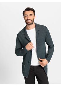 Cardigan Marco Donati, Herren, Gr. 54, blau (marine, meliert), 50% Baumwolle, 50% Polyacryl, meliert, Strickjacken Cardigan