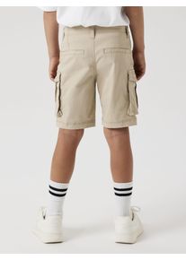 Cargobermudas name it "NKMRYAN REG TWI L SHORTS 6776-BA NOOS", Jungen, Gr. 134, N-Gr, oxford tan (blank), Twill, Obermaterial: 98% Baumwolle, 2% Elasthan, unifarben, washed, regular fit kniefrei, Hosen Cargobermudas, Baumwollmischung, Stretch, Cargotaschen
