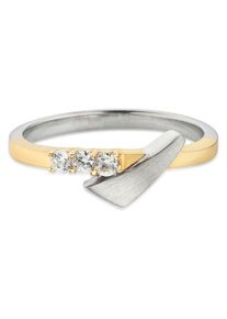 Fingerring Bruno Banani "Schmuck Geschenk Silber 925 Damenring" Gr. 59, gold (silberfarben, gelbgoldfarben, kristallwei&szlig;), Fingerringe, Damen, 59, Silber 925 (Sterlingsilber), 1,9mm, Fingerring, mit Zirkonia (synth.)