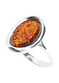 Fingerring OSTSEE-SCHMUCK "- Erlana - Silber 925/000 - Bernstein" Gr. 52, silber (silber 925, silberfarben, wei&szlig;), Fingerringe, Damen, 52, Fingerring