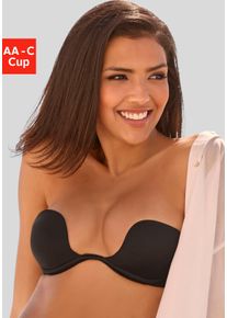 Multiway-BH Lascana, Damen, Gr. 75, Cup C, schwarz, Microtouch, Obermaterial: 45% Polyamid, 45% Polyester, 10% Elasthan, Basic, BHs Multiway-BH, mit vielen verschiedenen Tragevarianten und tiefem Ausschnitt