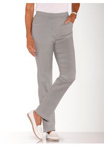 Schlupfhose Casual Looks, Damen, Gr. 46, Normalgr&ouml;&szlig;en, schwarz (anthrazit, ecru, gemustert), 43% Viskose, 42% Polyester, 11% Polyamid, 4% Elasthan, gemustert, mehrfarbig, lang, Hosen Schlupfhose