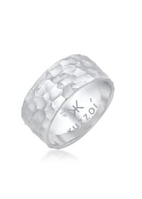 Silberring Kuzzoi "Ring Herren Geh&auml;mmert Markant Matt 925 Silber" Gr. 60, silber, Fingerringe, Damen, 60, Silber 925 (Sterlingsilber), Silberring