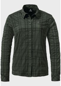 Sch&ouml;ffel Outdoorbluse SCH&Ouml;FFEL "Hiking Blouse Style Yekuro WMS", Damen, Gr. 40, gr&uuml;n (6965, gr&uuml;n), Oberstoff: 81% Polyester, 14% Nylon, 5% Elasthan, Basic, V-Ausschnitt, Blusen Outdoorbluse