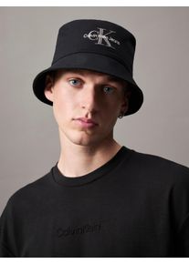 Fischerhut Calvin Klein Jeans "MONOLOGO EMBROIDERY BUCKET HAT", Herren, schwarz, Web, Baumwolle, unifarben, H&uuml;te Fischerhut