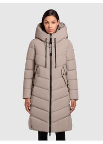 Steppmantel Khujo "MIKIA2", Damen, Gr. XL (42), greige, Steppware, Obermaterial: 100% Polyester. Futter: 100% Nylon. Wattierung: 100% Polyester, unifarben, knielang, M&auml;ntel Steppmantel