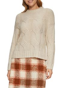 Strickpullover s.Oliver, Damen, Gr. 40, beige, Strick, Obermaterial: 47% Polyacryl, 28% Polyester, 25% Wolle, Strukturmuster, regular fit taillenbedeckt, Rundhals, Rippb&uuml;ndchen, Pullover Strickpullover, mit Strukturmuster
