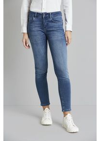 5-Pocket-Jeans Bugatti "Basic Essential", Damen, Gr. 46, Normalgr&ouml;&szlig;en, blau (marine), 81% Baumwolle, 9% Polyester, 6% Elastomultiester, 4% Elasthan, Jeans 5-Pocket-Jeans, mit Flexcity-Stretch
