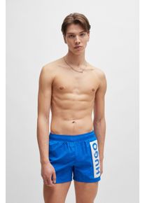 Badeshorts HUGO BLUE "BLUE OKKO", Herren, Gr. L, N-Gr, blau (open blau 493), Microfaser, Obermaterial: 100% Polyamid, Badehosen Badeshorts
