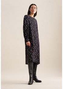 Sommerkleid Seidensticker "Schwarze Rose", Damen, Gr. M38, Normalgr&ouml;&szlig;en, schwarz, 100% Viskose, bedruckt, regular fit, Rundhals, Kleider Sommerkleid, Langarm Rundhals Druck