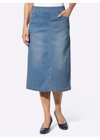 Jeansrock Inspirationen, Damen, Gr. 40, blau (blau, bleached), 78% Baumwolle, 20% Polyester, 2% Elasthan, unifarben, wadenlang, R&ouml;cke Jeansrock