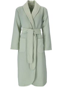 Damenbademantel Vossen "Catania, ideal f&uuml;r Sauna & Spa, Hotelbademantel, Morgenmantel" Gr. M, gr&uuml;n (soft gr&uuml;n), L:120cm, Waffelpiqu&eacute;, Hausm&auml;ntel, Damenbademantel