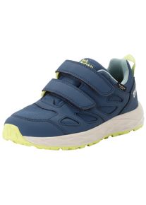 Wanderschuh Jack Wolfskin "WOODLAND 2 TEXAPORE LOW VC K", Jungen, Gr. 39, blau (evening sky), Synthetik, Textil, Schuhe Wanderschuh, wasserdicht, Trekkingschuh