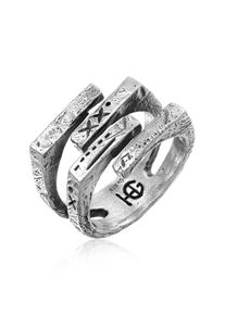 Siegelring HAZE & GLORY "Ring Siegelring - Quadro 925 Silber" Gr. 64, silber, Fingerringe, Herren, 64, ohne Stein, Silber 925 (Sterlingsilber), 20mm, Siegelring
