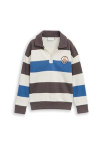 Sweatshirt Tom Tailor, Jungen, Gr. 116/122, grau blau sanftes wei&szlig; stripe, Sweatware, Obermaterial: 70% Baumwolle, 30% Polyester, gestreift, regular fit normal, ohne Ausschnitt, Rippb&uuml;ndchen, Sweatshirts Sweatshirt, mit Streifen Muster