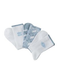 Socken HUGO UNDERWEAR, Damen, Gr. 43-46, blau, Baumwollmischung, unifarben, elastisch, Socken Socken, mit kontrastfarbenen Logo