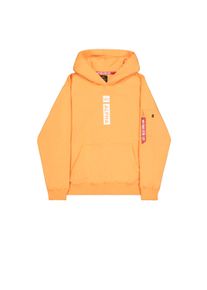 Hoodie Alpha Industries "Alpha Puff Print Hoodie", Herren, Gr. S, orange (tangerine), Obermaterial: 80% Baumwolle, 20% Polyester, regular fit, Sweatshirts Hoodie