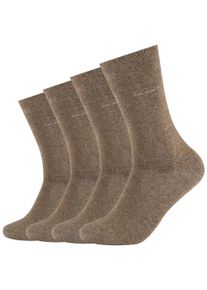 Socken Camano "ca-soft", Damen, Gr. 43-46, gelb (camel, meliert), Baumwollmischung, meliert, normal, Socken Socken, mit verst&auml;rktem Fersen- und Zehenbereich