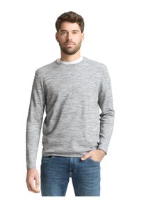 Rundhalspullover Tom Tailor, Herren, Gr. L, navy blau multicolor space dye, Strick, Obermaterial: 60% Baumwolle, 40% Polyester, unifarben, regular fit normal, Rundhals, gerader Abschluss, Pullover Rundhalspullover, mit Rundhalsausschnitt