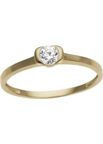 Fingerring Firetti "Schmuck Geschenk Gold 333 Damenring Goldring Verlobung Herz Solit&auml;r" Gr. 17, gold (gelbgoldfarben, kristallwei&szlig;), Fingerringe, Damen, 17, Gelbgold 333, 1mm, Fingerring, mit Zirkonia (synth.)