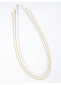 Ketten-Set Lady, gold (vergoldet), Halsketten, Damen, 45, Silber 925 (Sterlingsilber), L: 45, Ketten-Set