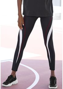 active by Lascana Leggings LASCANA ACTIVE, Damen, Gr. L (44/46), N-Gr, schwarz, Obermaterial: 85% Polyester, 15% Elasthan, unifarben mit Farbeins&auml;tzen, figurbetont kn&ouml;chellang, Hosen Leggings, Logo-Badge und Rei&szlig;verschlusstasche auf der R&uuml;ckseite, Topseller