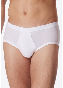 Slip Schiesser "Original Classics", Herren, Gr. 12, wei&szlig; (100, wei&szlig;), Feinripp, Obermaterial: 100% Baumwolle, unifarben, k&ouml;rpernah, Unterhosen Slip, mit Eingriff, Feinripp, ohne st&ouml;rende Seitenn&auml;hte