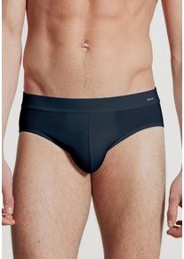Slip Calida "Cotton Code", Herren, Gr. S (46/48), blau (schwarz sapphire), Single Jersey, Obermaterial: 95% Baumwolle, 5% Elasthan, unifarben, normal, Unterhosen Slip, Baumwoll-Mix, elastisch, ohne Eingriff, Single Jersey, weich