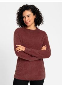 Stehkragenpullover Inspirationen "Pullover", Damen, Gr. 48, rot (rotbraun), 80% Polyamid, 20% Polyacryl, unifarben, Pullover Stehkragenpullover