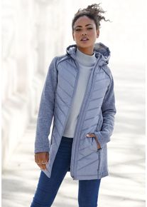 Steppjacke Vivance, Damen, Gr. 46, blau, Steppware, Obermaterial: 100% Polyester. &Auml;rmel: 100% Polyester, meliert, Jacken Steppjacke, mit Strickfleece-&Auml;rmeln, Topseller
