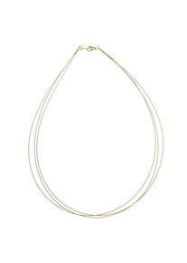Halsreif OSTSEE-SCHMUCK "OSTSEE-SCHMUCK Halsreif Nyloncollier 3-reihig -goldfarben-" Gr. 45, gold (wei&szlig;, neutral), Halsketten, Damen, 45cm, Edelstahl, L: 42, Halsreif
